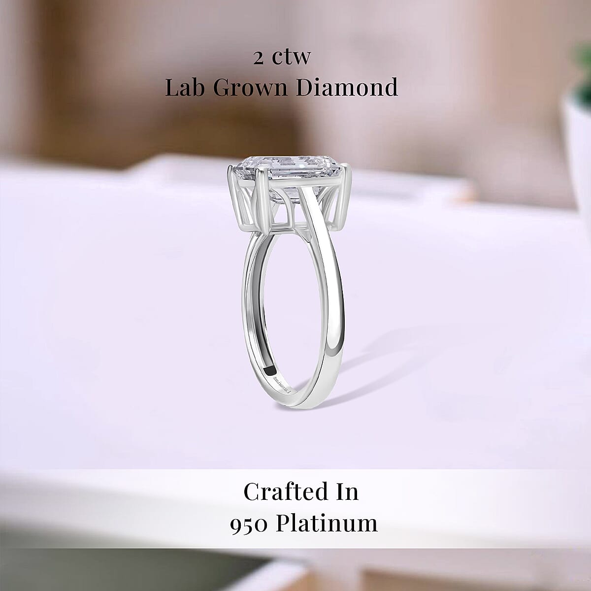 IGI Certified 950 Platinum Luxuriant Lab Grown Diamond (G-H, VS) Ring (Size 10.0) 2.00 ctw image number 2