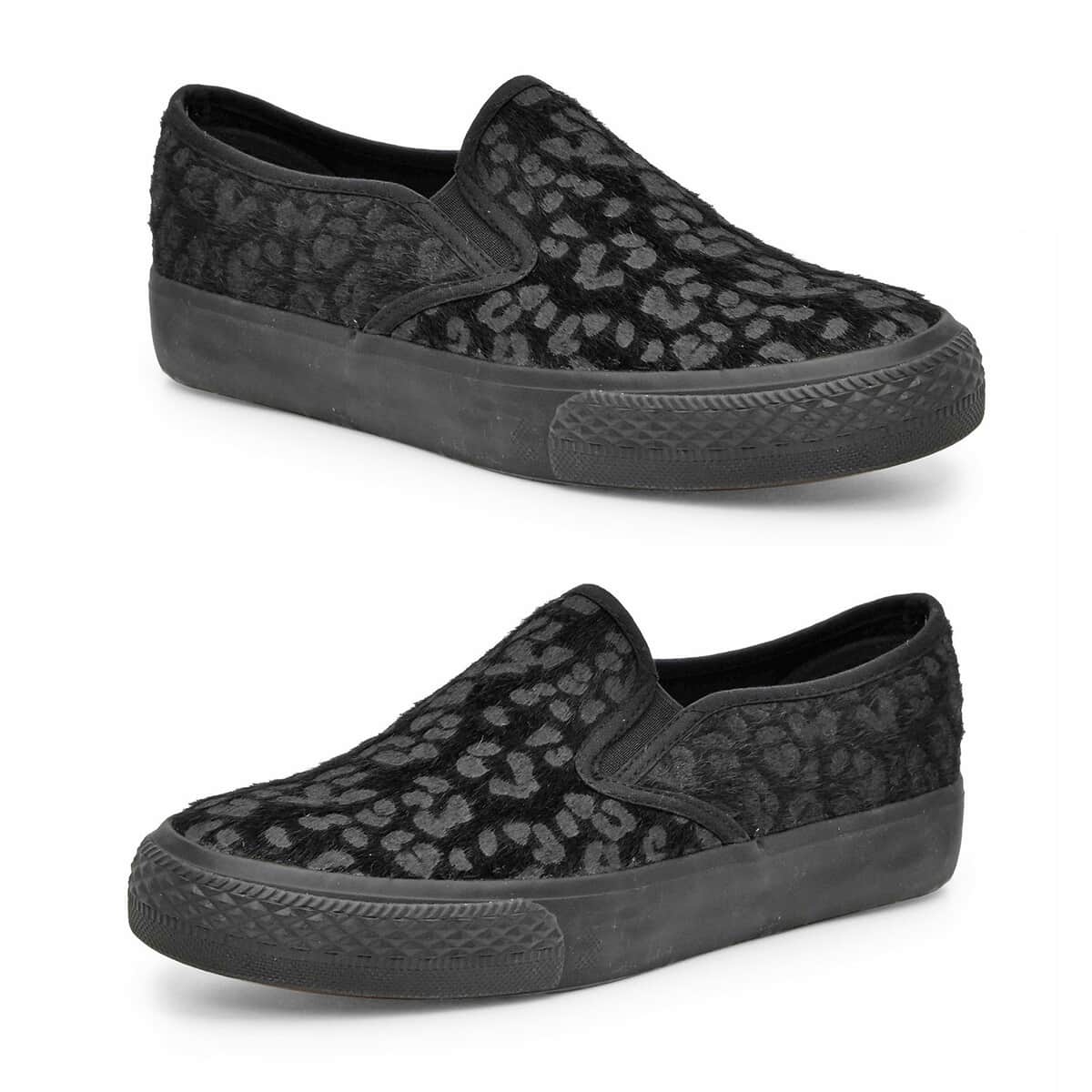 Bucco Pony Hair Slip-On Sneakers - Black (Size 10) image number 0