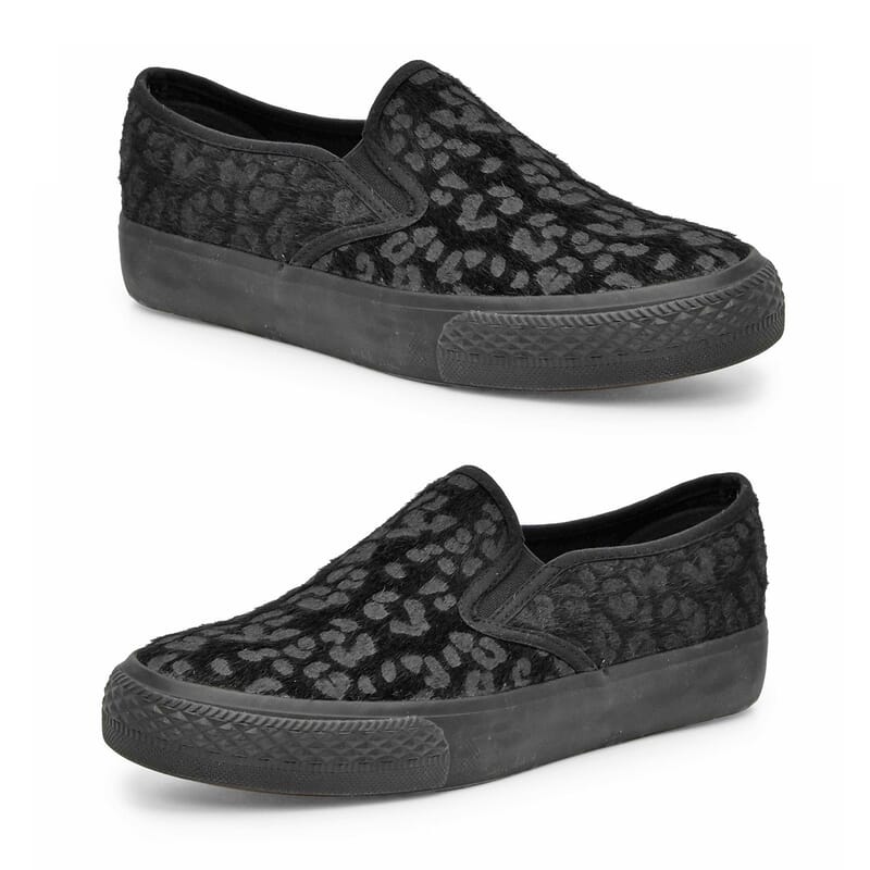 Bucco Pony Hair Slip-On Sneakers - Black (Size 10)