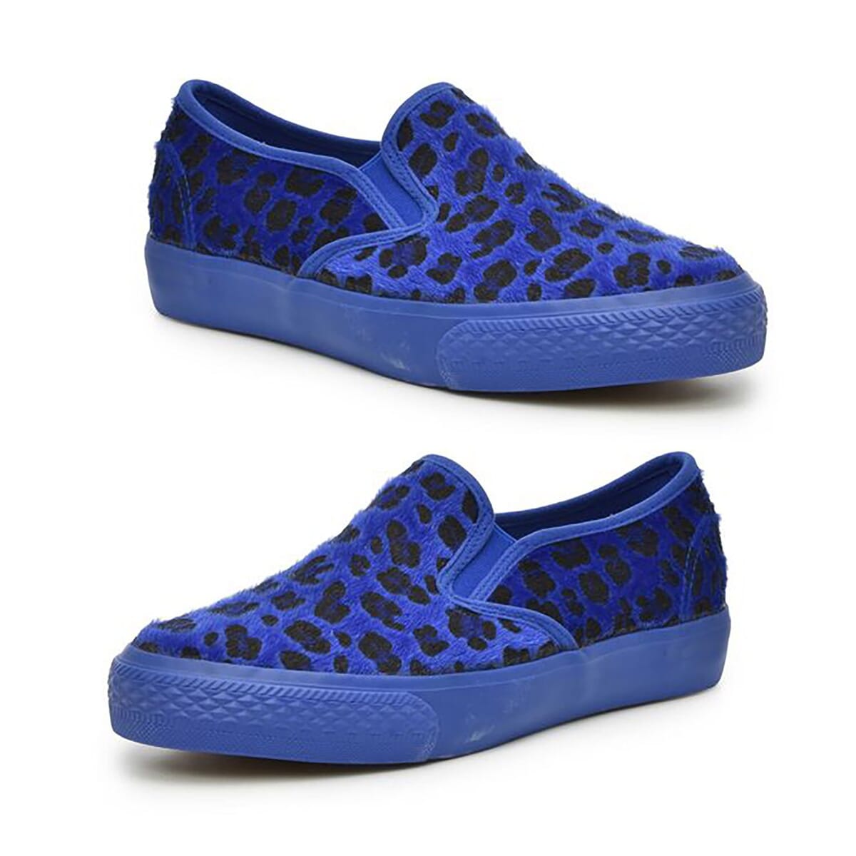 Bucco Pony Hair Slip-On Sneakers - Blue (Size 6.5) image number 0
