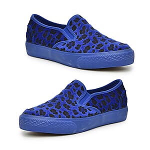 Bucco Pony Hair Slip-On Sneakers - Blue (Size 9)