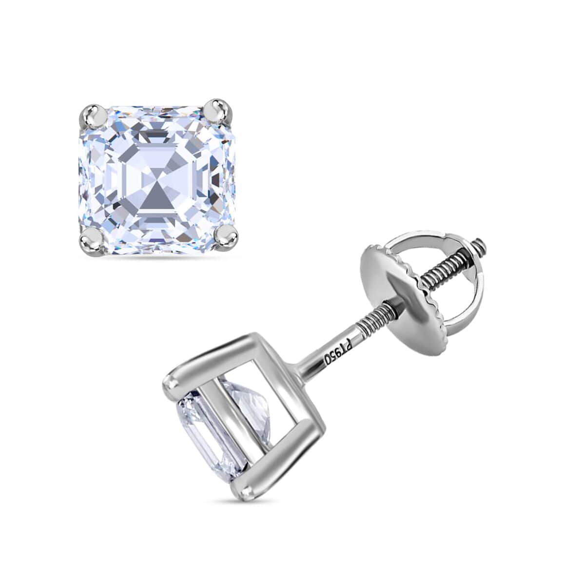 IGI Certified Asscher Cut Luxuriant Lab Grown Diamond G-H VS 2.00 ctw Stud Earrings in 950 Platinum image number 0