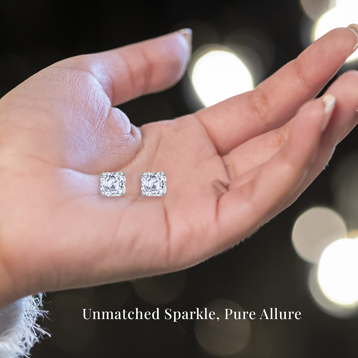 IGI Certified Asscher Cut Luxuriant Lab Grown Diamond G-H VS 2.00 ctw Stud Earrings in 950 Platinum