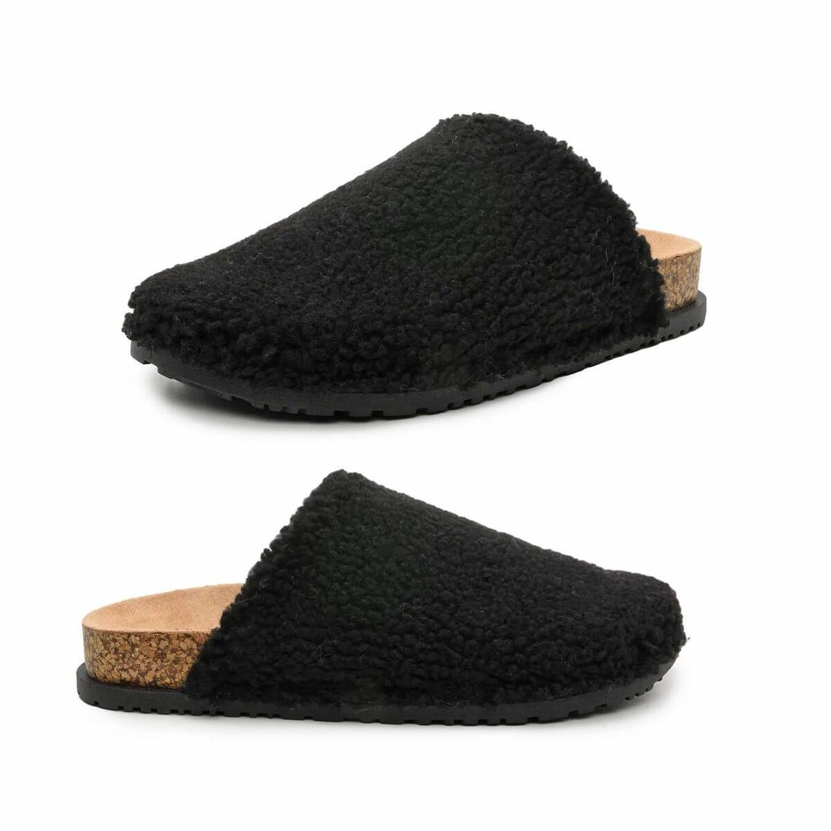 Nicole Miller Faux Fur Bondy Slippers - Black (Size 7) image number 0