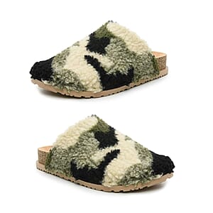 Nicole Miller Faux Fur Bondy Slippers - Green (Size 6)