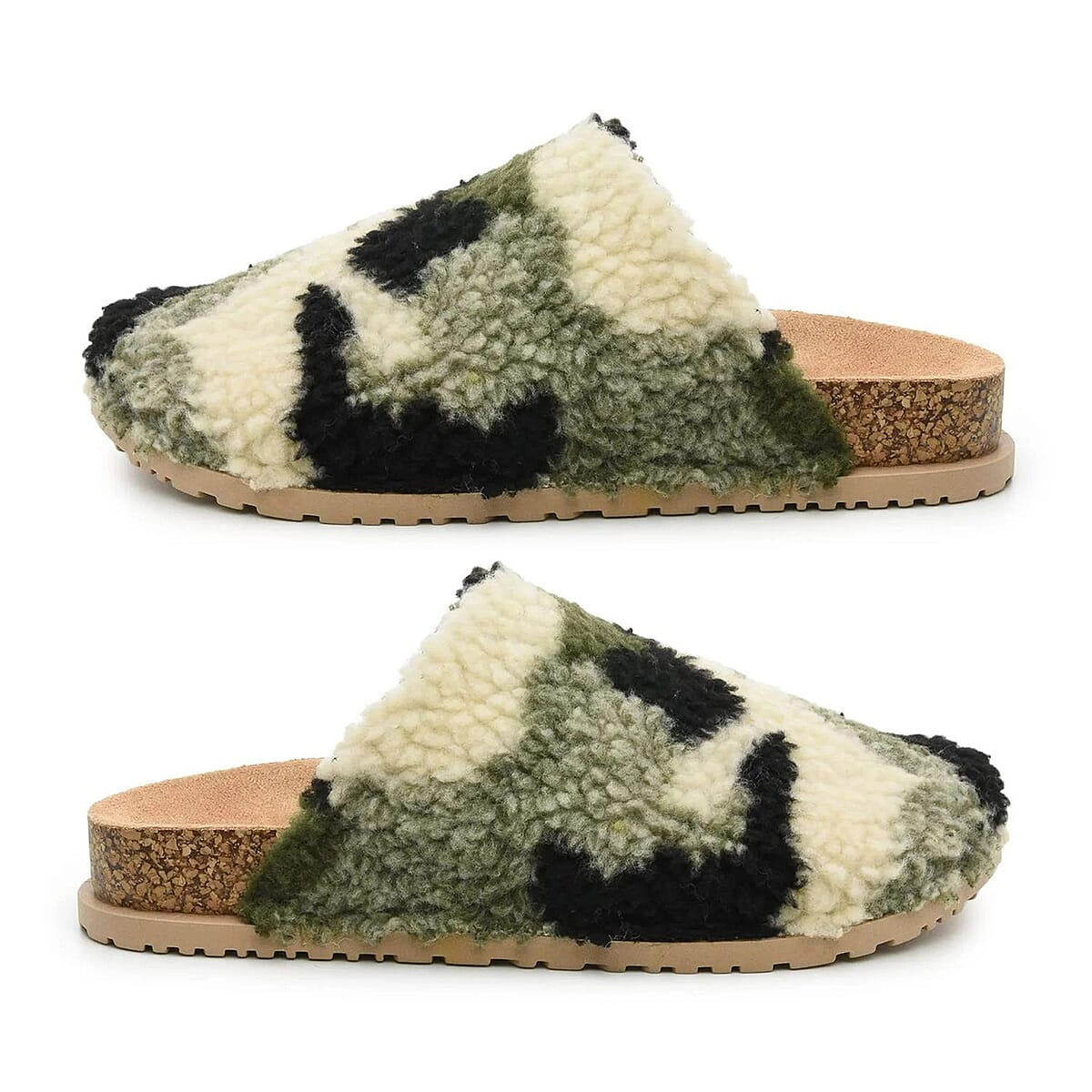 Nicole Miller Faux Fur Bondy Slippers - Green (Size 6) image number 1