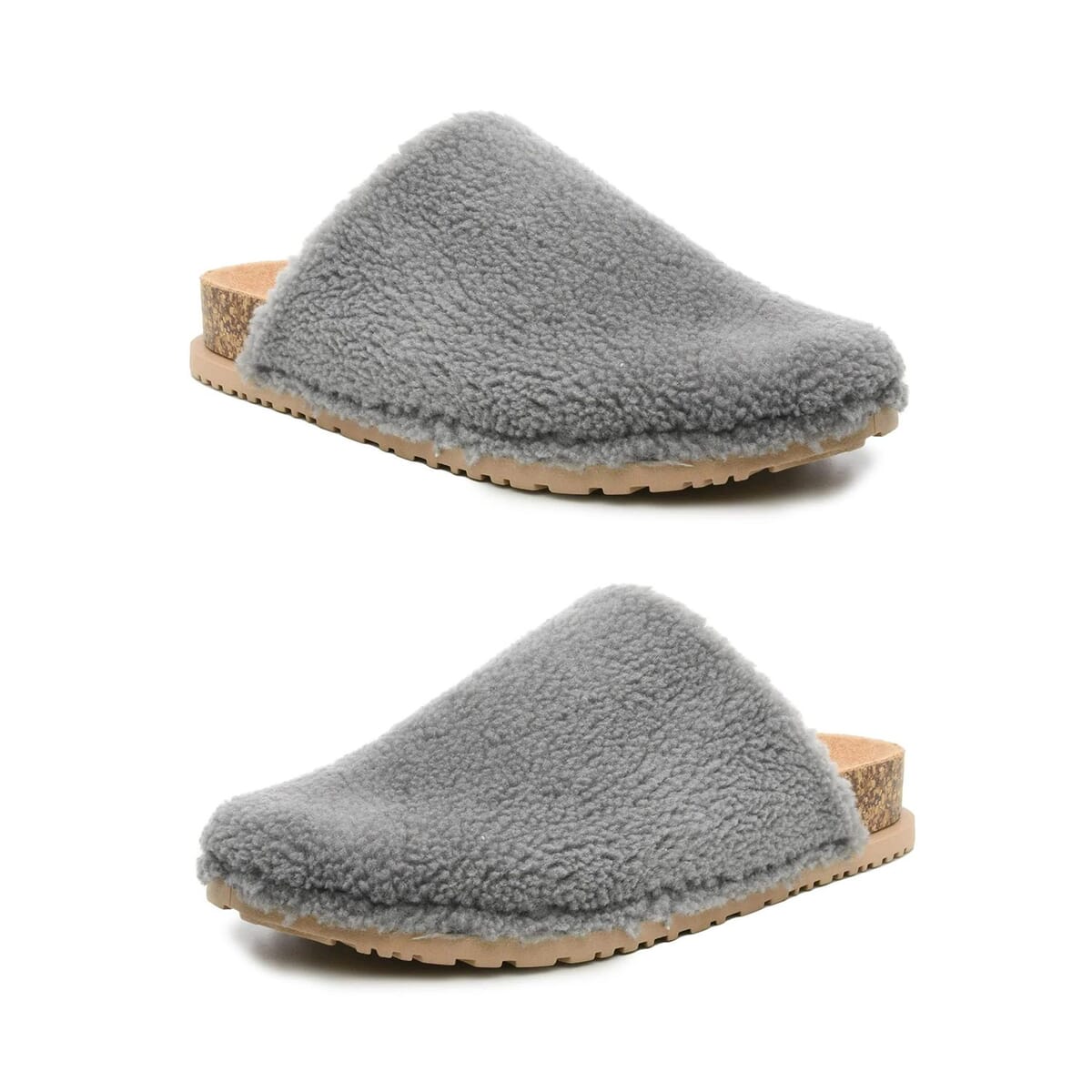 Nicole Miller Faux Fur Bondy Slippers - Gray (Size 7) image number 0