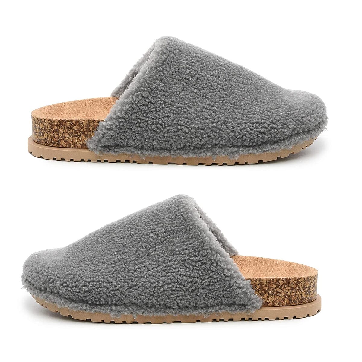 Nicole Miller Faux Fur Bondy Slippers - Gray (Size 9) image number 1