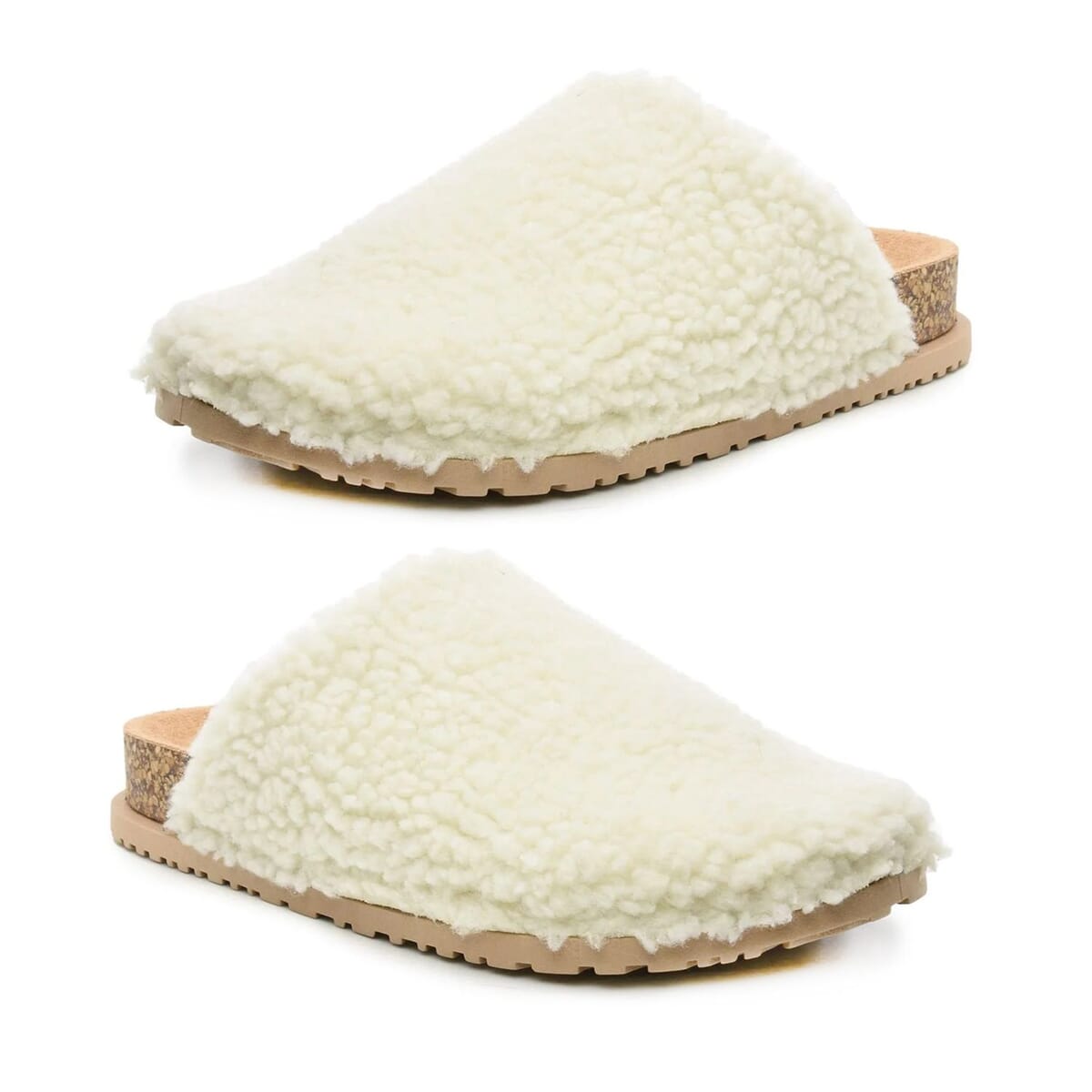 Nicole Miller Faux Fur Bondy Slippers - Cream (Size 8) image number 0