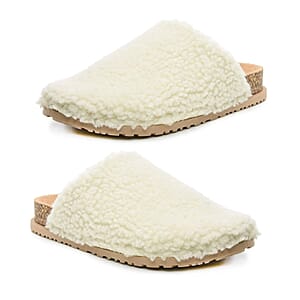 Nicole Miller Faux Fur Bondy Slippers - Cream (Size 8)