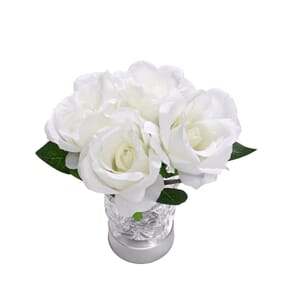 LED Artificial White Rose LED Lamp with Remote Control