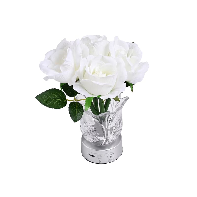 LED Artificial White Rose LED Lamp with Remote Control