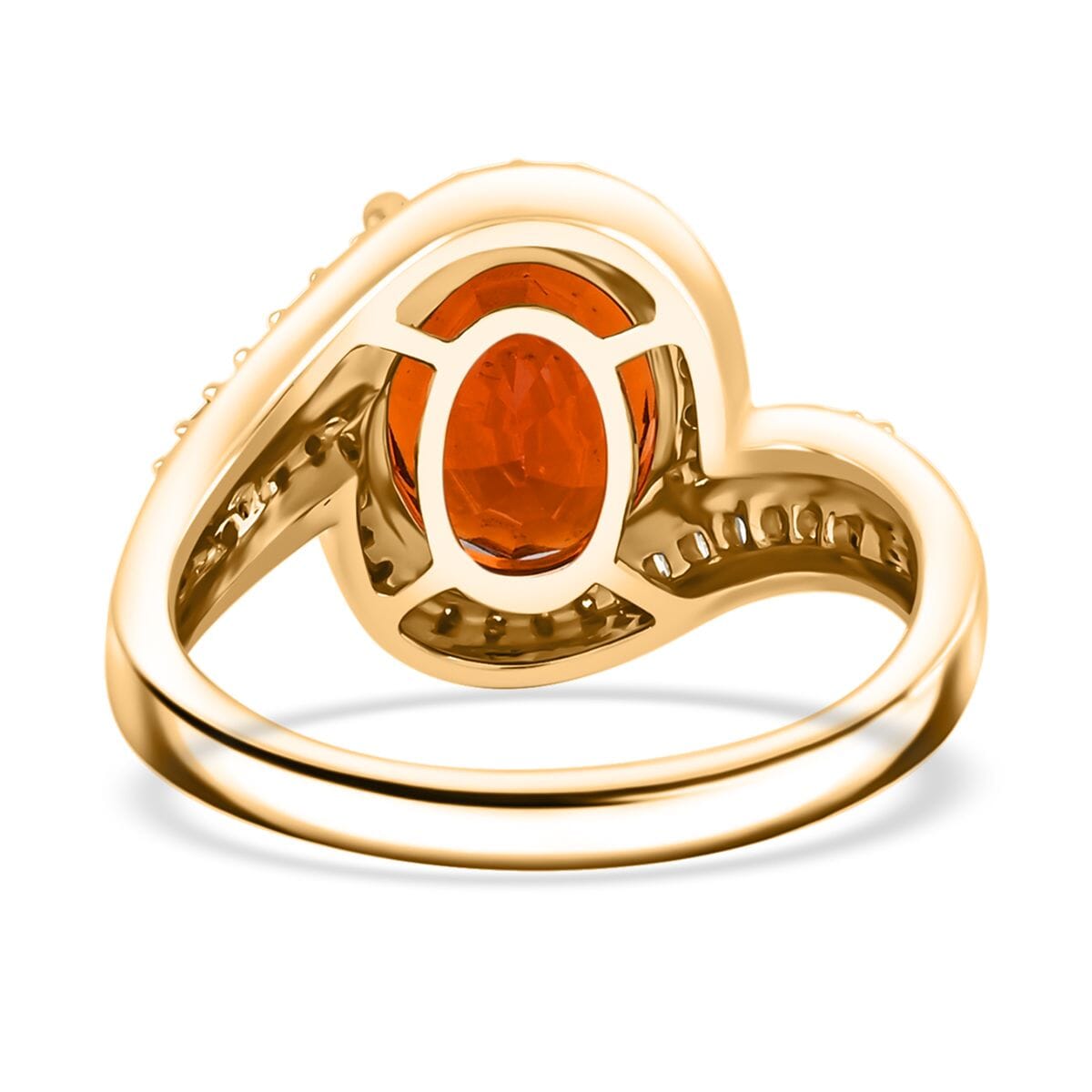 Certified & Appraised Luxoro AAA Sri Lankan Honey Garnet and G-H I2 Diamond 5.25 ctw Ring in 10K Yellow Gold (Size 8.0) 4.38 g Grams image number 4