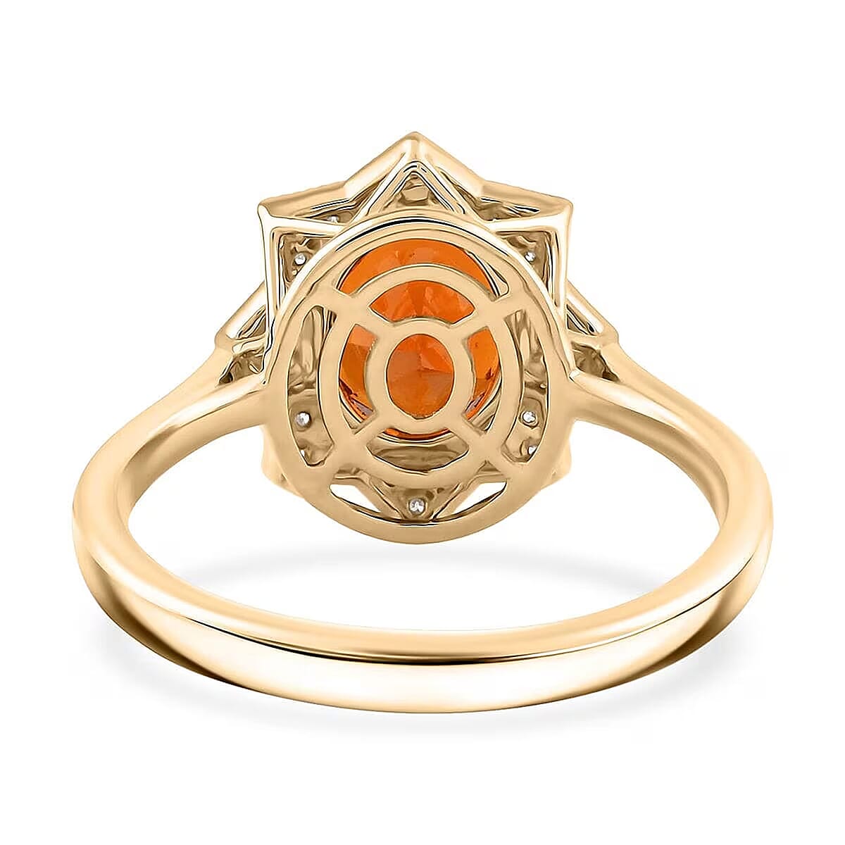 Luxoro AAA Ceylon Honey Garnet, Diamond Ring in 10K Yellow Gold 4.00 ctw (Size 8.5) image number 6