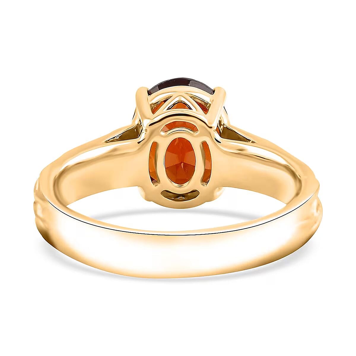 Luxoro AAA Ceylon Honey Garnet Solitaire Ring in 10K Yellow Gold 3.30 ctw (Size 10.0) image number 6