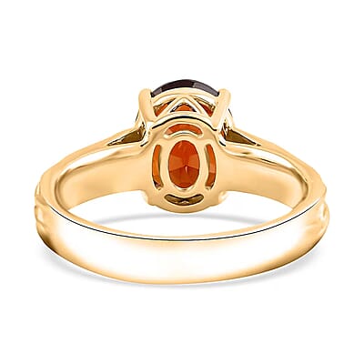 Luxoro AAA Ceylon Honey Garnet Solitaire Ring in 10K Yellow Gold 3.30 ctw (Size 10.0)