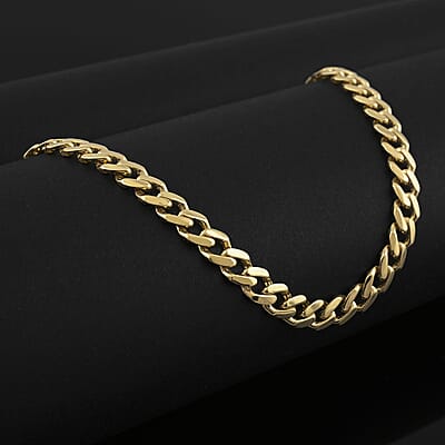 6mm Miami Cuban Necklace in 10K Yellow Gold with Simulated Diamond Lock 16.20 Grams 22 Inches