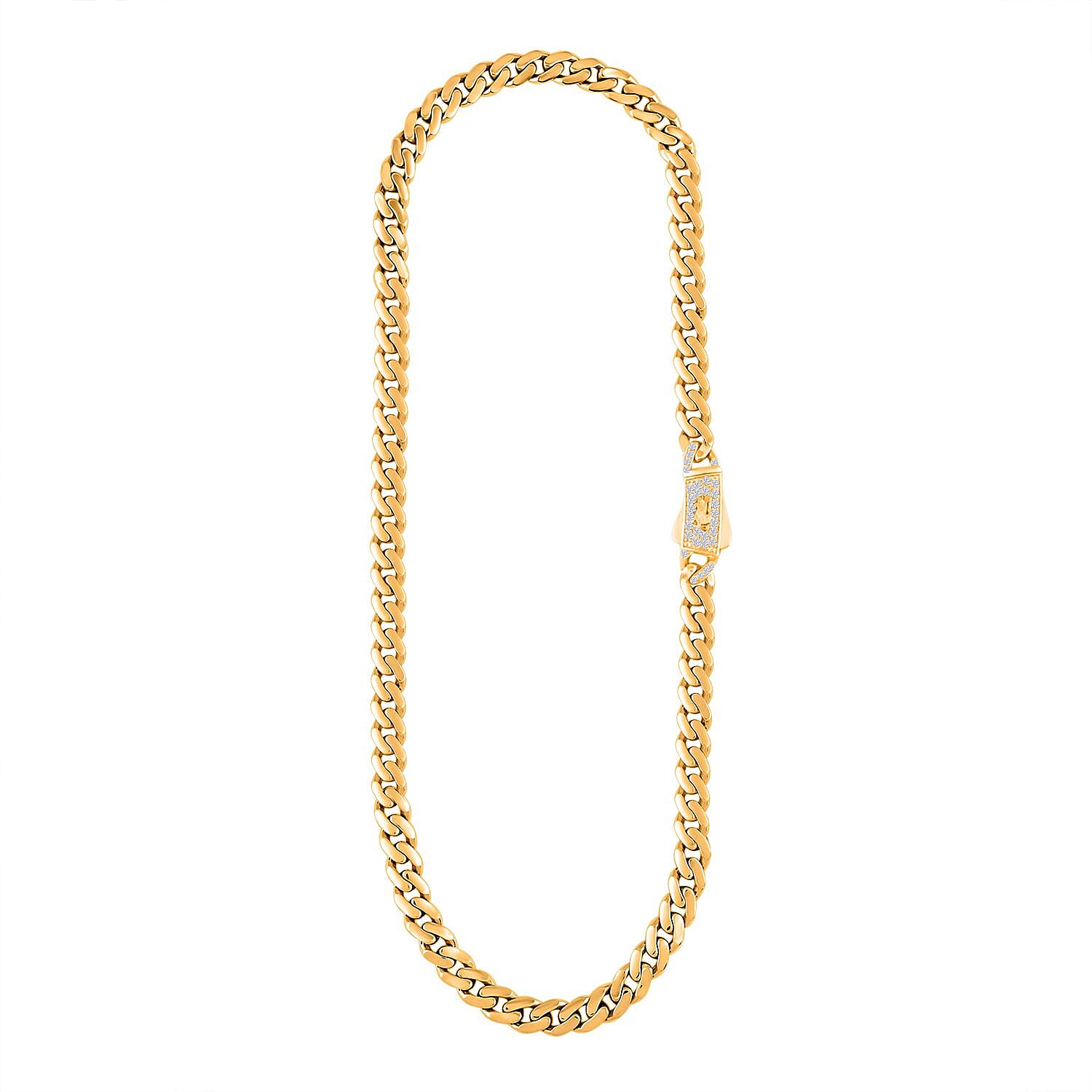 6mm Miami Cuban Necklace in 10K Yellow Gold with Simulated Diamond Lock 16.20 Grams 22 Inches