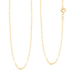 Doorbuster Italian Mini Paper Clip Chain Necklace in 10K Yellow Gold 0.83 Grams 20 Inches