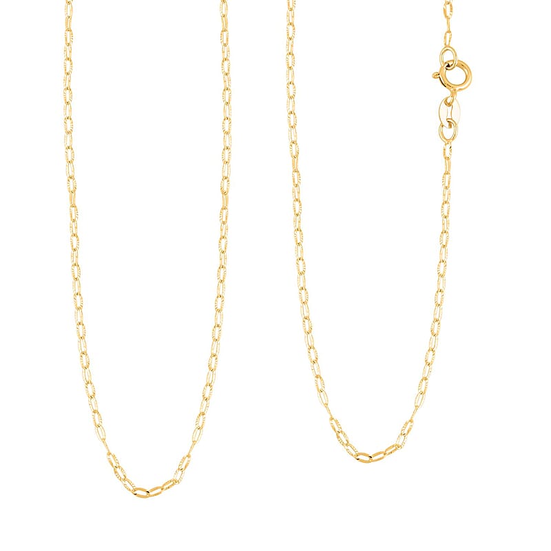 Italian Mini Paper Clip Chain Necklace in 10K Yellow Gold 0.83 Grams 20 Inches