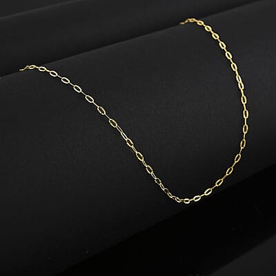 Italian Mini Paper Clip Chain Necklace in 10K Yellow Gold 0.83 Grams 20 Inches