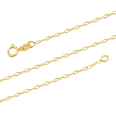 Italian Mini Paper Clip Chain Necklace in 10K Yellow Gold 0.83 Grams 20 Inches