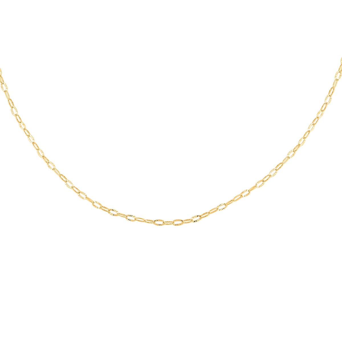 Doorbuster Italian Mini Paper Clip Chain Necklace in 10K Yellow Gold 0.83 Grams 20 Inches image number 3