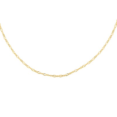 Italian Mini Paper Clip Chain Necklace in 10K Yellow Gold 0.83 Grams 20 Inches