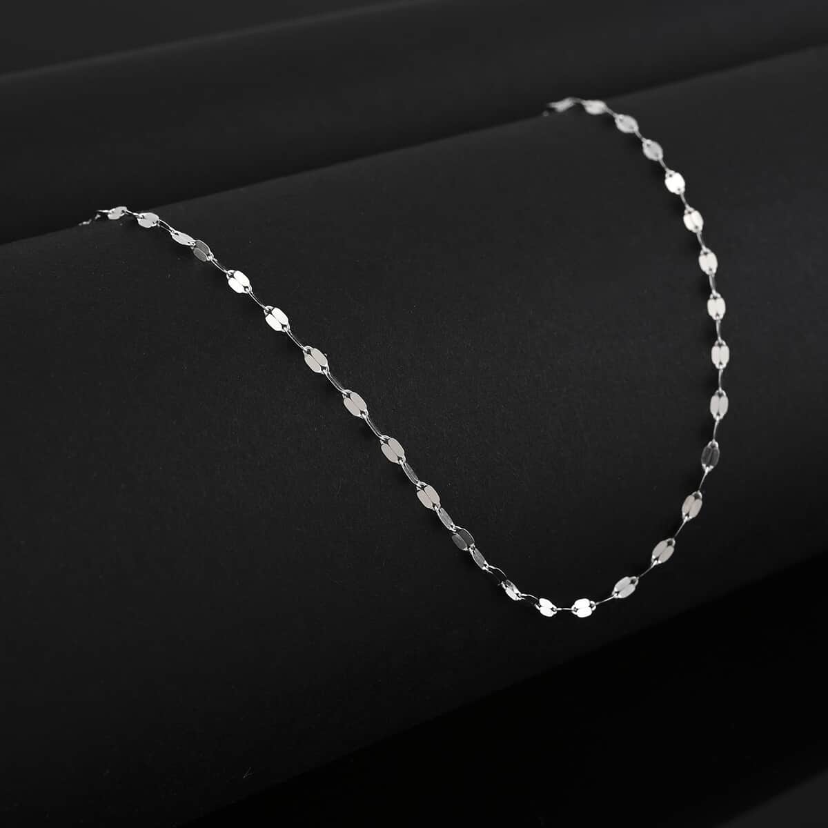 Doorbuster Italian 1.5mm Speechio Chain Necklace in 10K White Gold 0.90 Grams 20 Inches image number 1