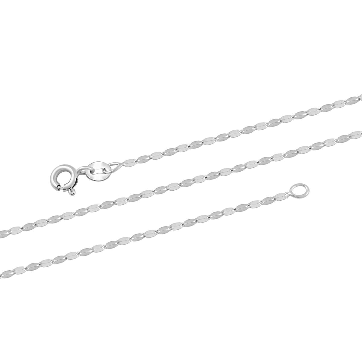 Doorbuster Italian 1.5mm Speechio Chain Necklace in 10K White Gold 0.90 Grams 20 Inches image number 2