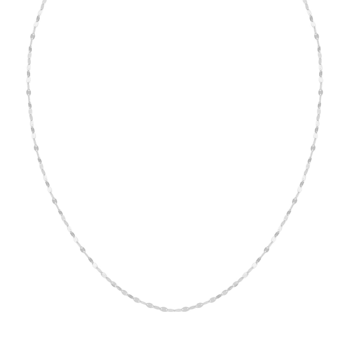 Doorbuster Italian 1.5mm Speechio Chain Necklace in 10K White Gold 0.90 Grams 20 Inches image number 3