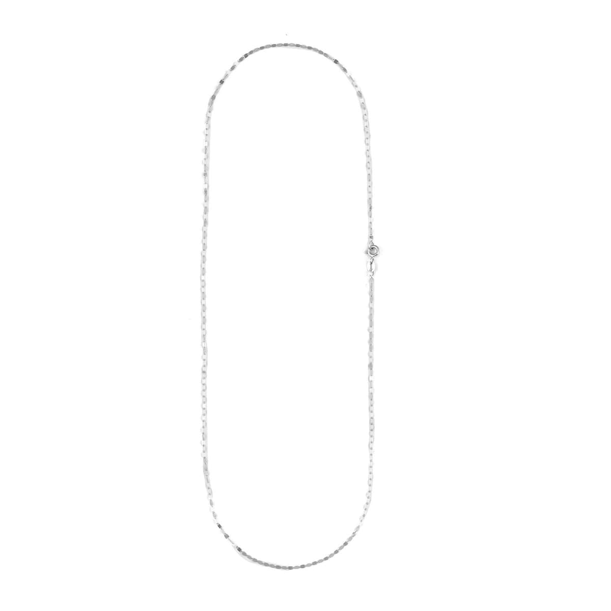 Doorbuster Italian 1.5mm Speechio Chain Necklace in 10K White Gold 0.90 Grams 20 Inches image number 4