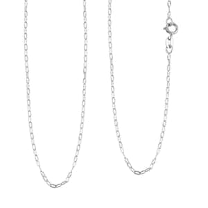 Doorbuster Italian Mini Paper Clip Chain Necklace in 10K White Gold 0.80 Grams 20 Inches