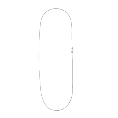 Italian Mini Paper Clip Chain Necklace in 10K White Gold 0.80 Grams 20 Inches 