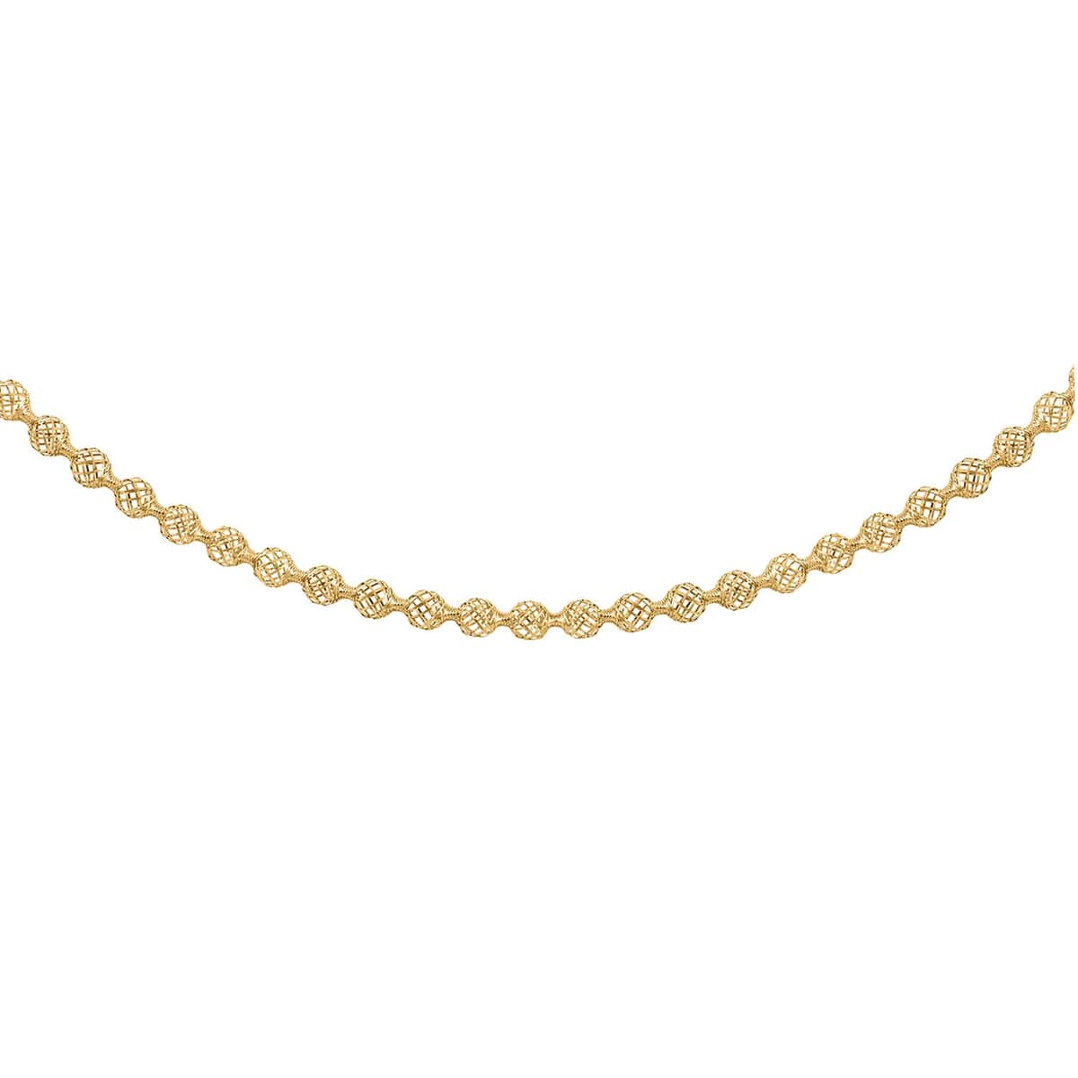 Doorbuster Italian Bubbles Mesh Chain Necklace in 10K Yellow Gold 3.45 Grams 18-20 Inches image number 0