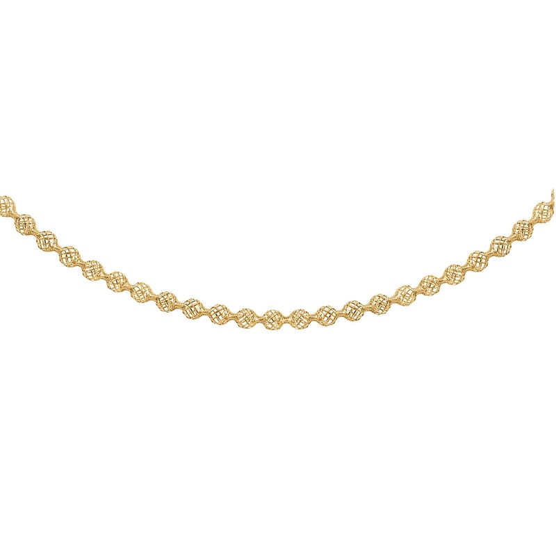 Italian Bubbles Mesh Chain Necklace in 10K Yellow Gold 3.45 Grams 18-20 Inches