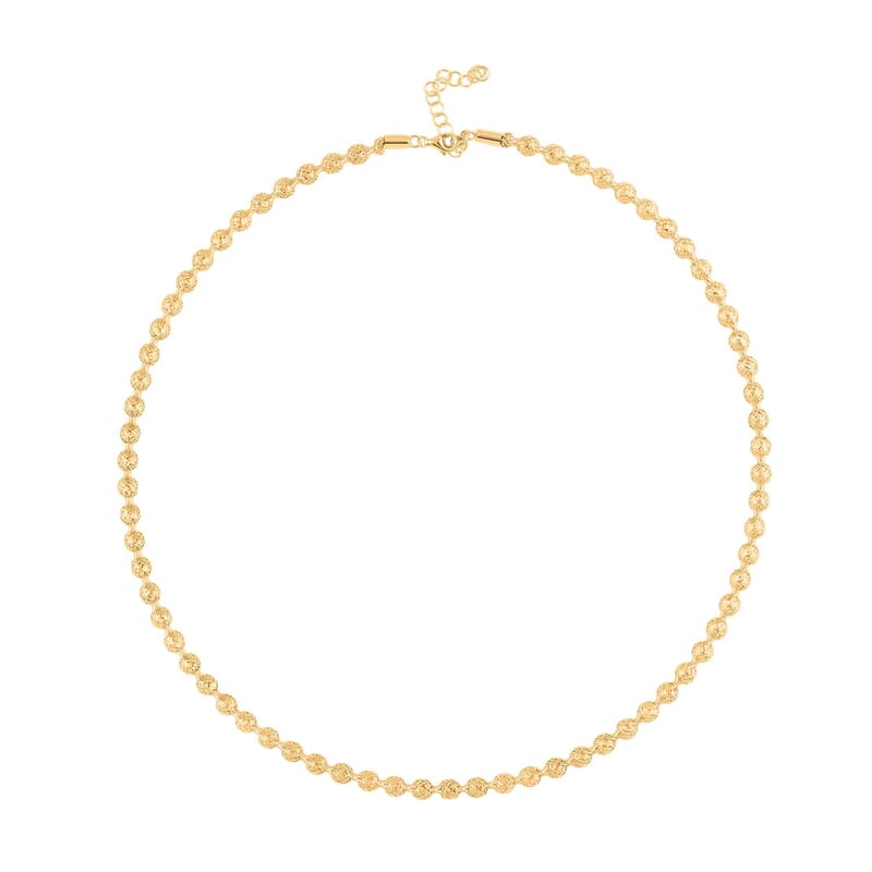 Italian Bubbles Mesh Chain Necklace in 10K Yellow Gold 3.45 Grams 18-20 Inches