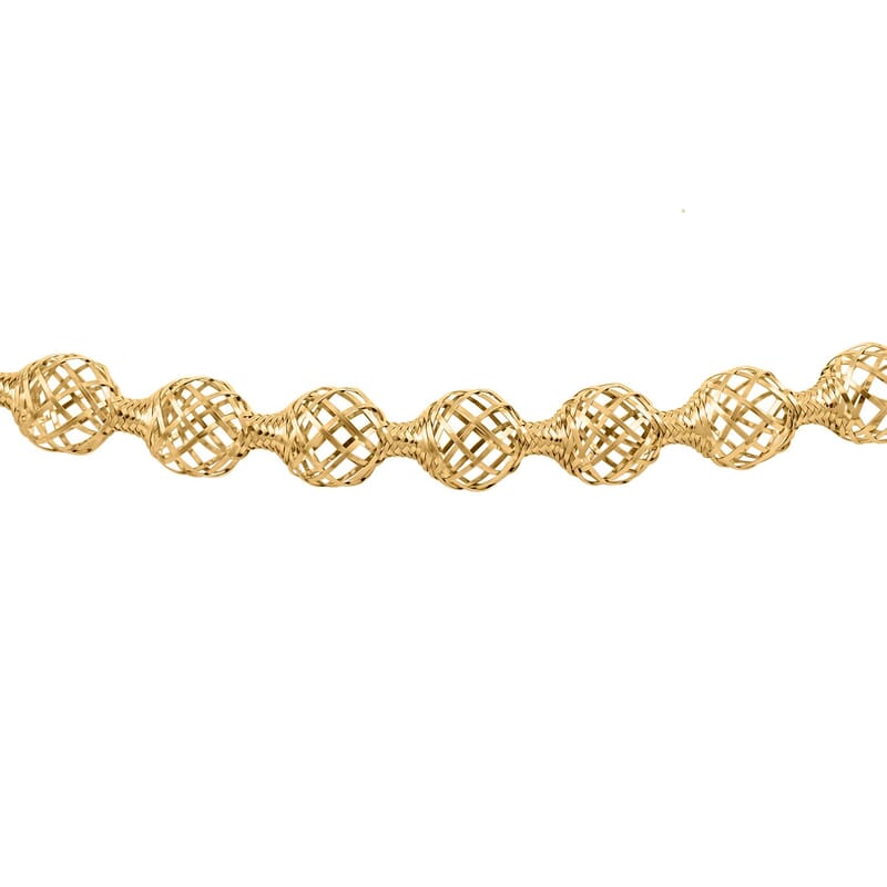 Italian Bubbles Mesh Chain Necklace in 10K Yellow Gold 3.45 Grams 18-20 Inches