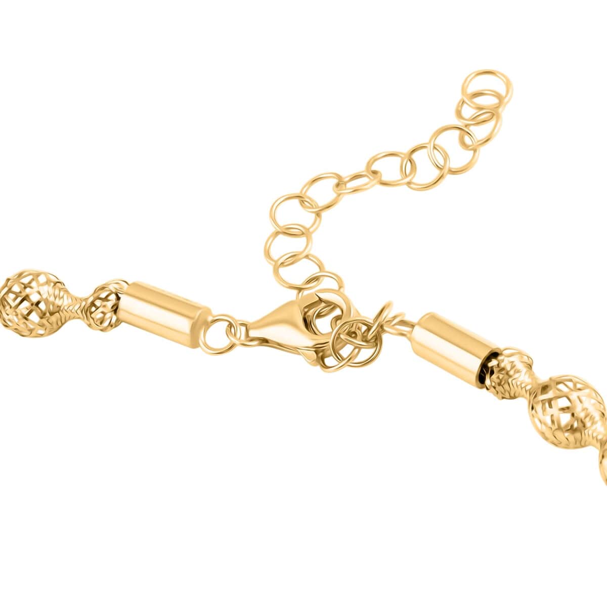 Doorbuster Italian Bubbles Mesh Chain Necklace in 10K Yellow Gold 3.45 Grams 18-20 Inches image number 4