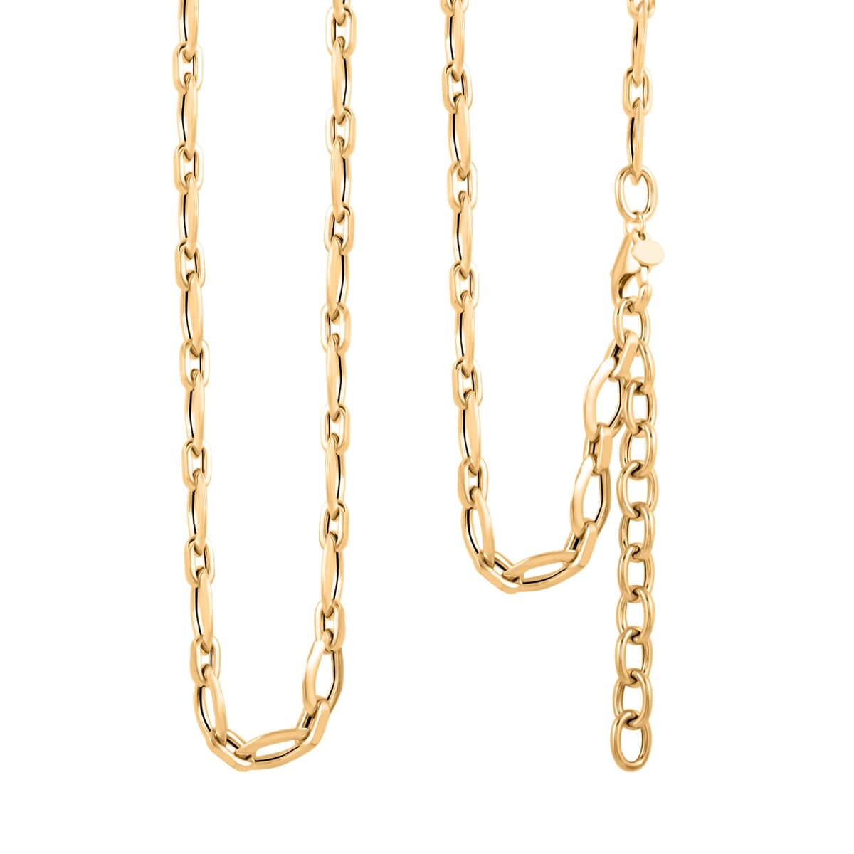 Italian 7mm Oval Marquise Kite Chain Necklace in 10K Yellow Gold 6 Grams 18-20 Inches image number 0