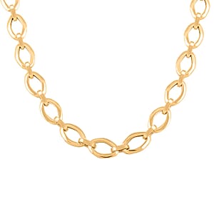Italian 7mm Oval Marquise Kite Chain Necklace in 10K Yellow Gold 6 Grams 18-20 Inches