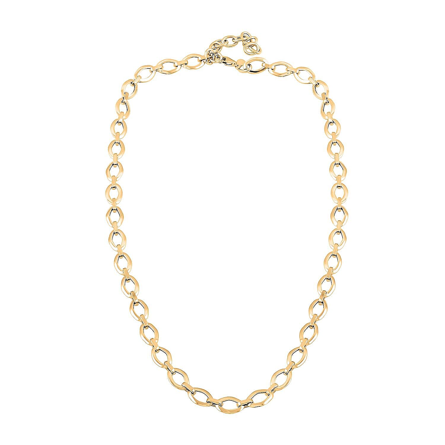 Italian 7mm Oval Marquise Kite Chain Necklace in 10K Yellow Gold 6 Grams 18-20 Inches