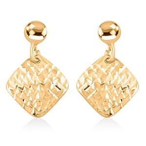 Italian Diamond-cut Drop Earrings in 10K Yellow Gold 0.80 Grams