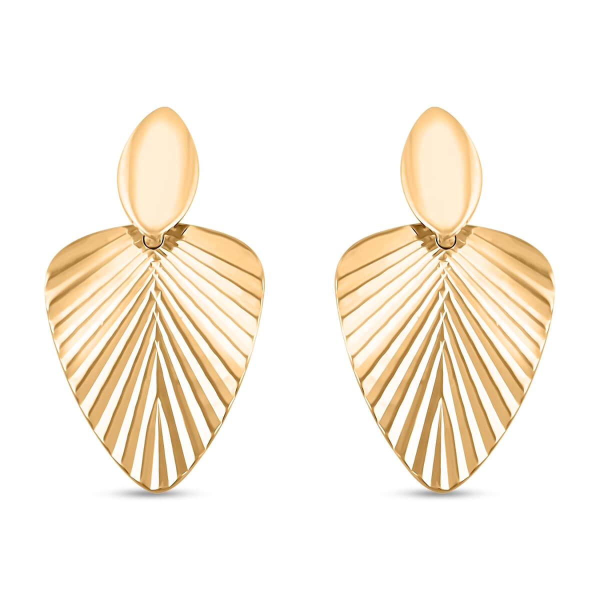 Italian Shield Designer Earrings in 10K Yellow Gold 1.70 Grams image number 0