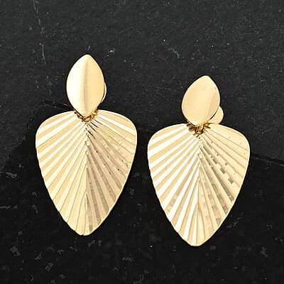 Italian Shield Designer Earrings in 10K Yellow Gold 1.70 Grams