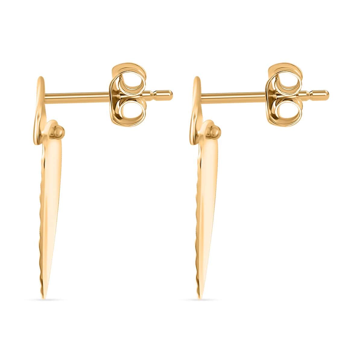 Italian Shield Designer Earrings in 10K Yellow Gold 1.70 Grams image number 3