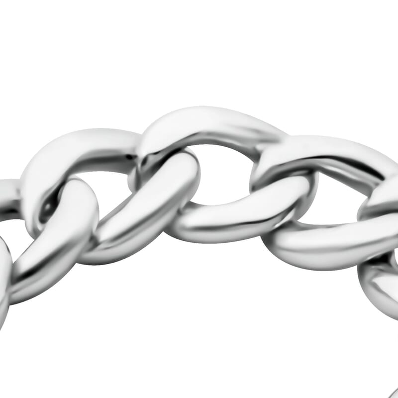White Crystal Heart Bracelet in Sterling Silver (6.50 In)