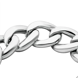 White Crystal Heart Bracelet in Sterling Silver (7.25 In)