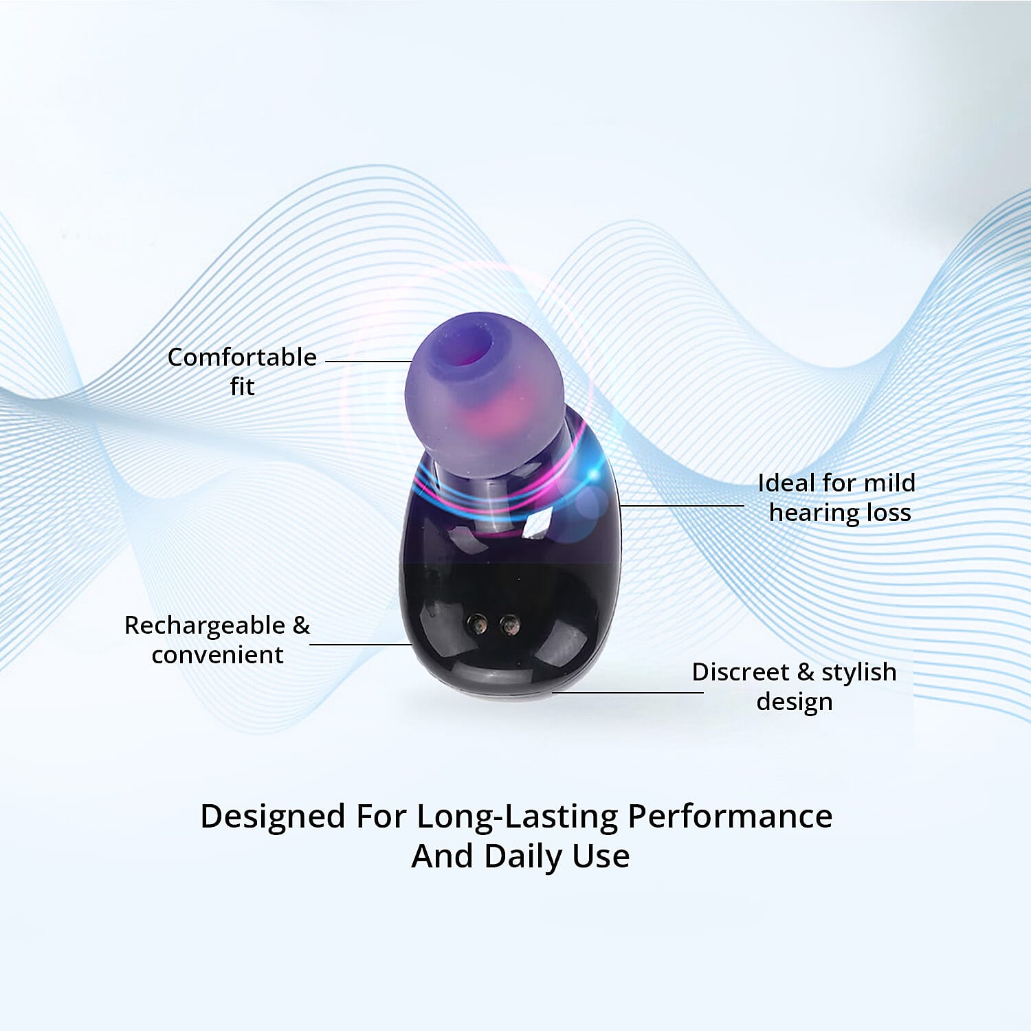 Digital Hearing Aid- Black