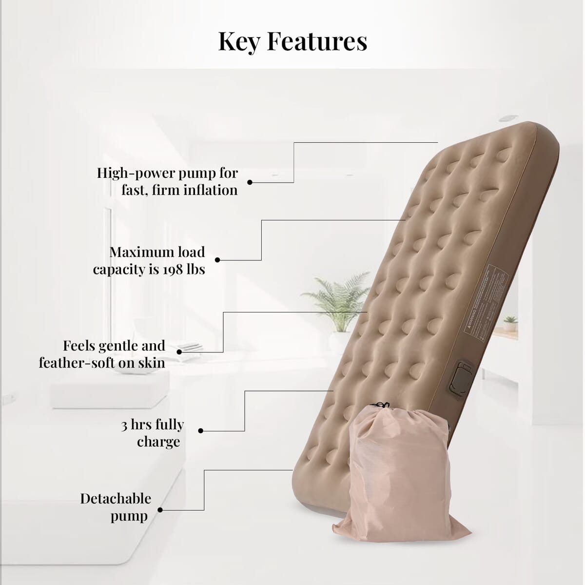 Automatic Inflatable Bed with Built-in Pump image number 2